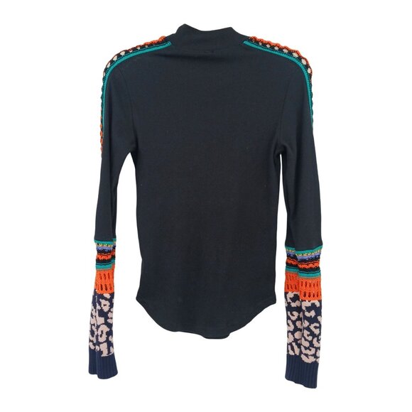 Free People Switch It Up Cuff Thermal Top Size Large Crochet Detail - Picture 5 of 15